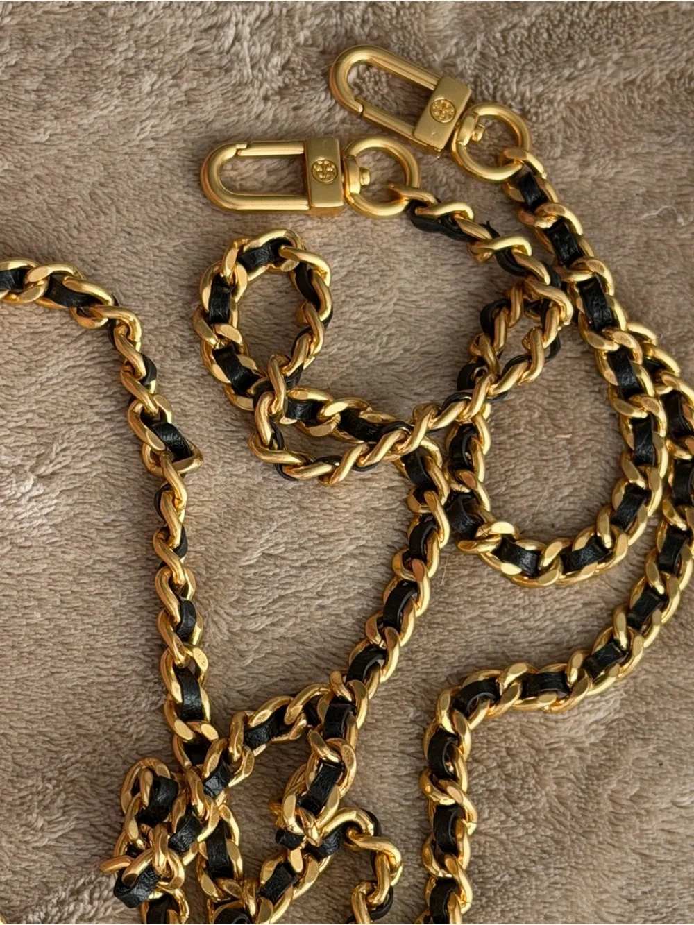 Tory Burch Gold and Black chain crossbody strap replacement